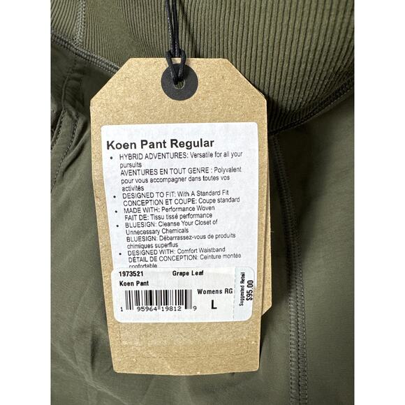 Prana NWT Women’s Grape Leaf Koen Pant size Large - Picture 4 of 8